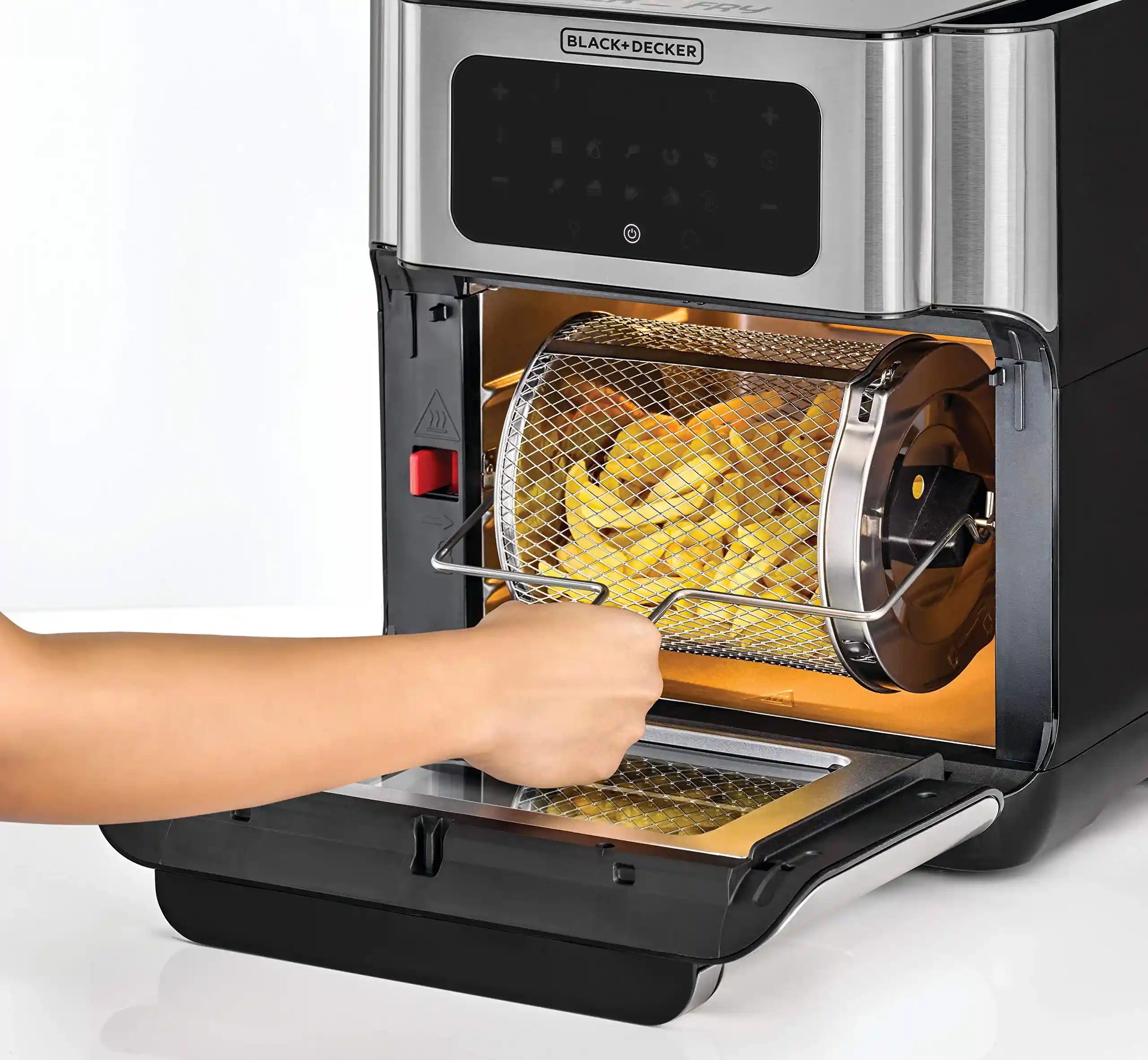Black+Decker Digital Air Fryer Oven Digital Temperature Control 10 Preset Programs 12L Silver - 220V Supply Voltage and 50Hz - Have Scratches - Safqqa Egypt