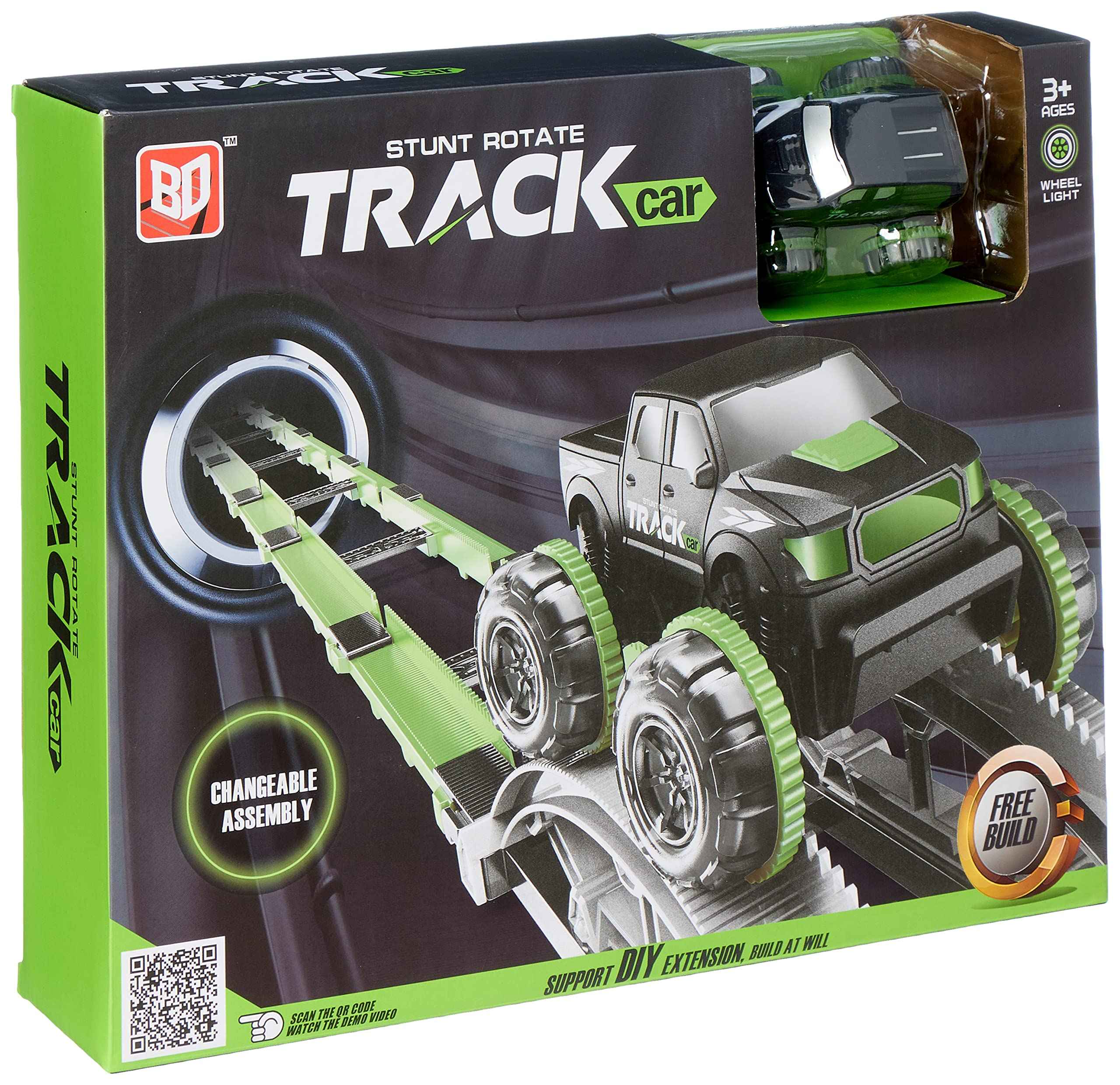 Electric Stunt Rolling Rail Car Track - Medium Size with Lights - Safqqa Egypt