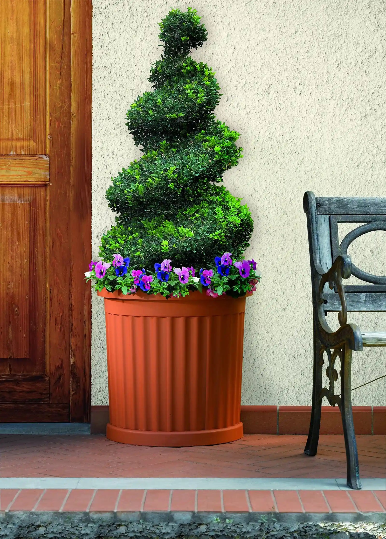 Bama Roma Pot With Self Waterer Saucer 52 Cm 30900 Red Brown, Made In Italy - Safqqa Egypt