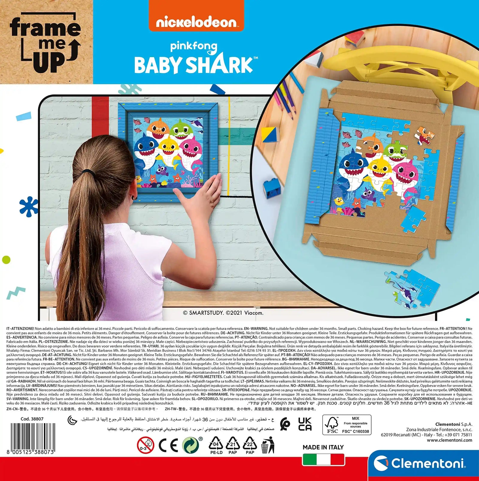 Clementoni Puzzle Frame Me Up Baby Shark - 60 Pieces - Safqqa Egypt