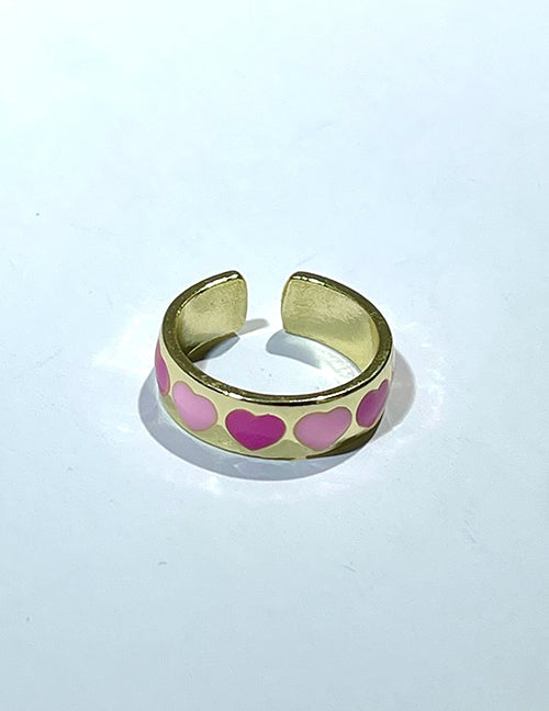 Generic Open ring in the shape of purple hearts