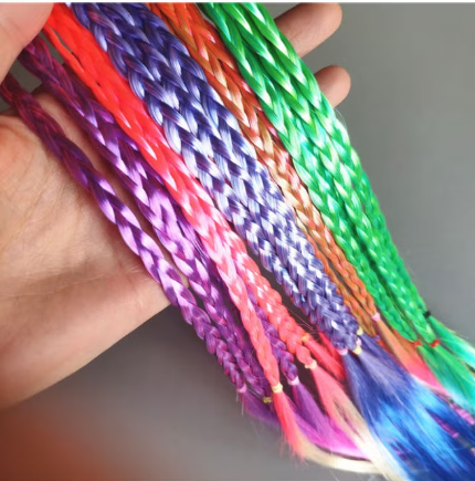 طقم شعر مستعار قوس قزح للأميرات – 4 قطع