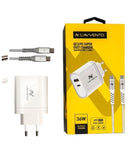 شاحن المنزل L'AVVENTO (MP555) 36W QC3/PD مع كابل Type-C 60W - أبيض