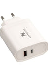 شاحن المنزل L'AVVENTO (MP555) 36W QC3/PD مع كابل Type-C 60W - أبيض