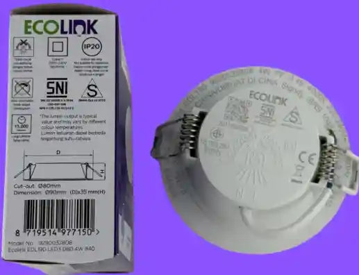 Ecolink EDL190 LED3 D80 4W slim downlight - Safqqa Egypt