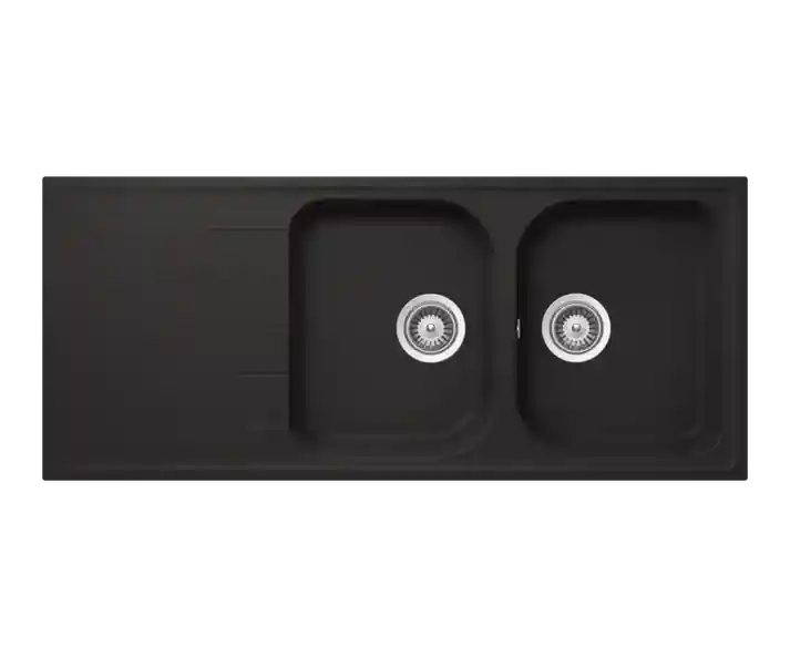 Viola D-200 Double Bowl Kitchen Sink – For 80 cm Cabinet, Dual Installation Option - Safqqa Egypt