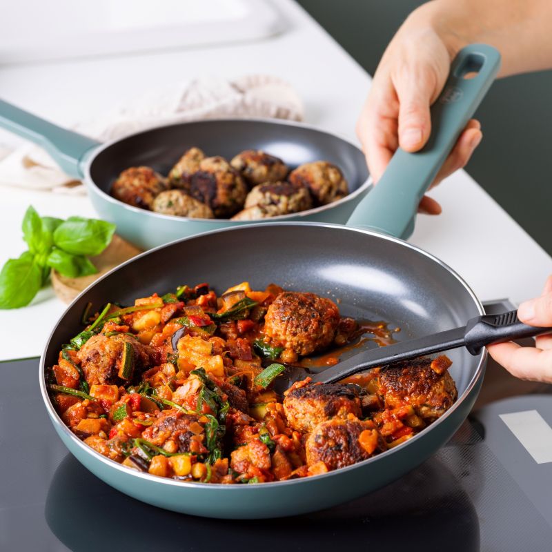 GreenChef Frying Pan Tones Smokey Blue - Ceramic Non-Stick - Safqqa Egypt