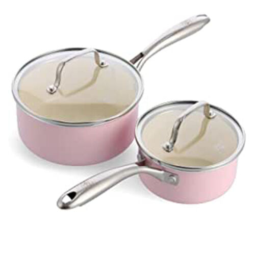 GreenLife Artizan 14cm/1L & 18cm/2L Healthy Ceramic Non-Stick Saucepan Set - Safqqa Egypt