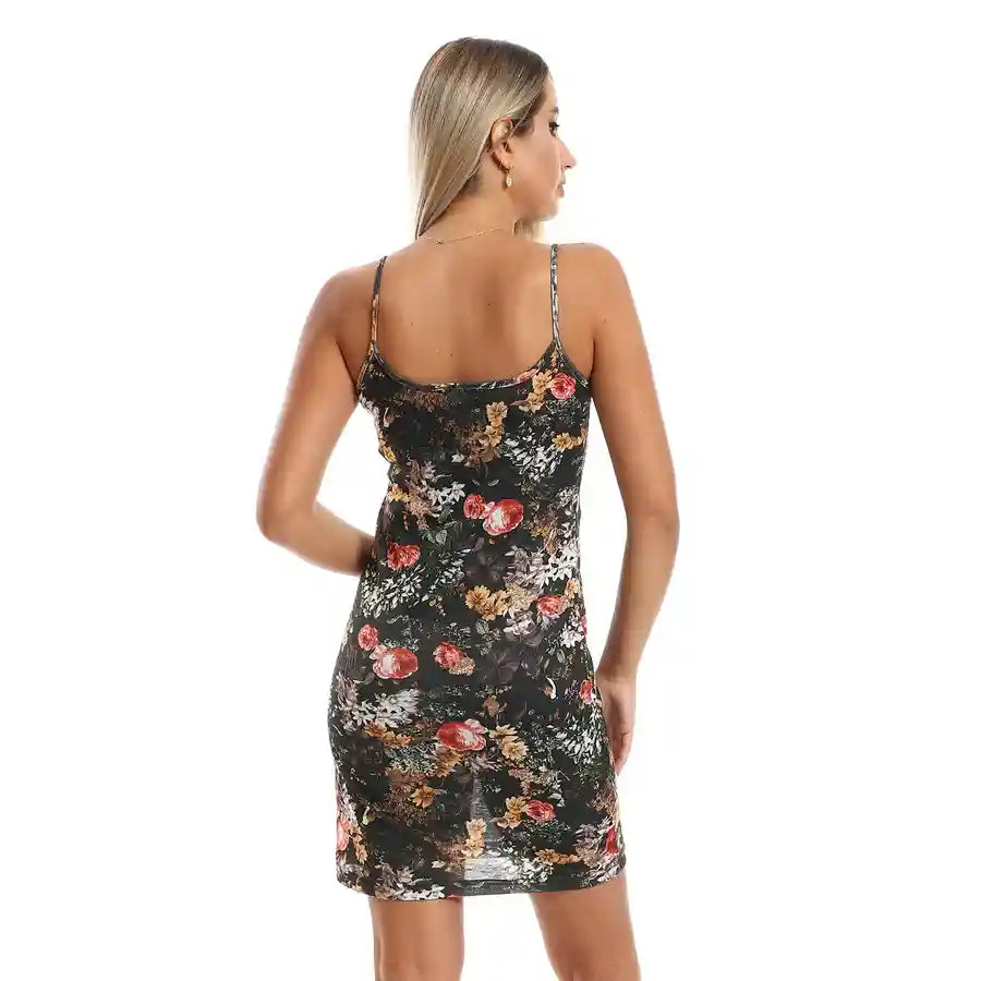 Floral Print Sleeveless Mini Dress - Kady - Safqqa Egypt