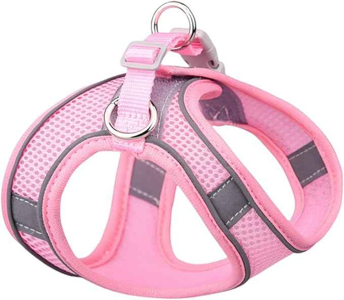 Dog Collar Reflective Pet Harness Adjustable Nylon Harness Vest Breathable Collar for Chihuahua - Safqqa Egypt