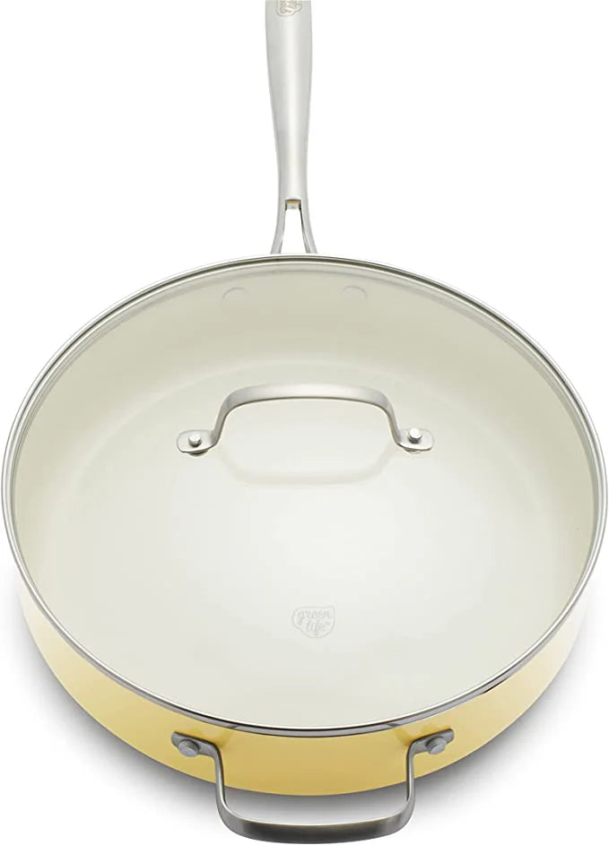 GreenLife Artizan 30 cm / 4.8 Litre Ceramic Nonstick Fry Pan, PFAS Free, Induction Safe, Dishwasher Safe, Oven Safe - Safqqa Egypt