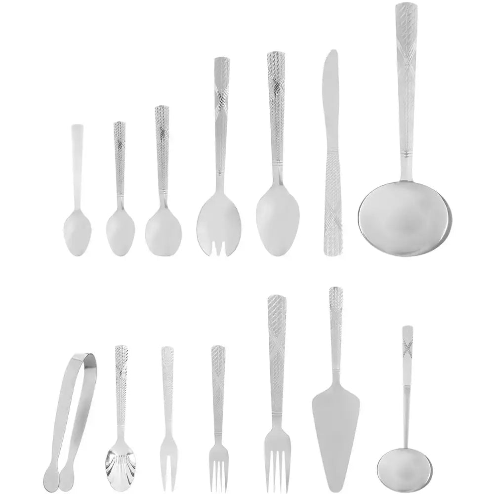 Arshia Stainless Steel Cutlery Set, 86 pieces - Silver