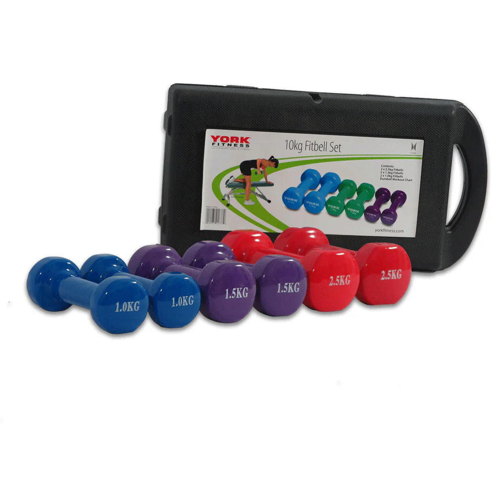 York Dumbbells 10Kg Viny Coverd Set
