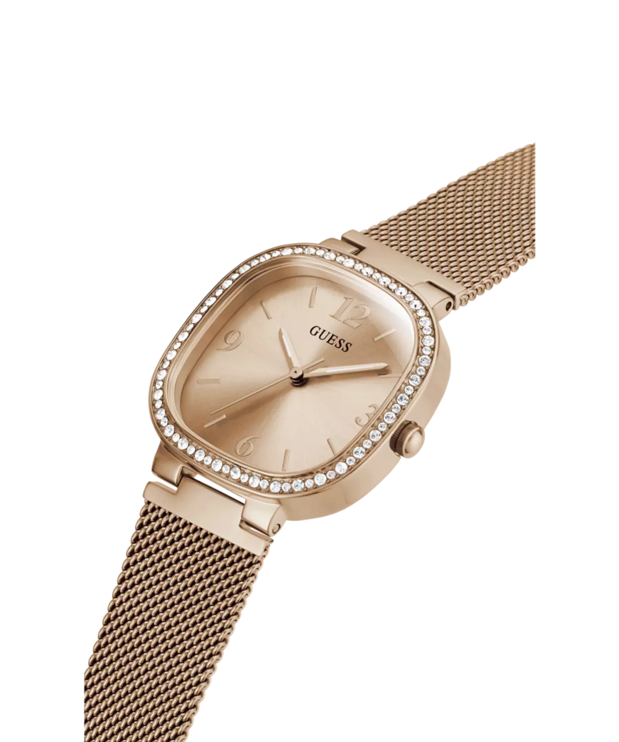 Guess Tapestry Rounded Square Silver Dial Stainless Steel Strap Women’s Watch – Safqqa Egypt