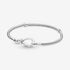 Snake chain sterling silver bracelet with infinity clasp