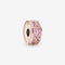 14k Rose gold-plated clip with pink cubic zirconia and silicone grip