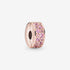 14k Rose gold-plated clip with pink cubic zirconia and silicone grip