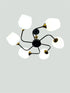 Modern 6-Arm Glass Ceiling Chandelier – Black & Gold - Safqqa Egypt