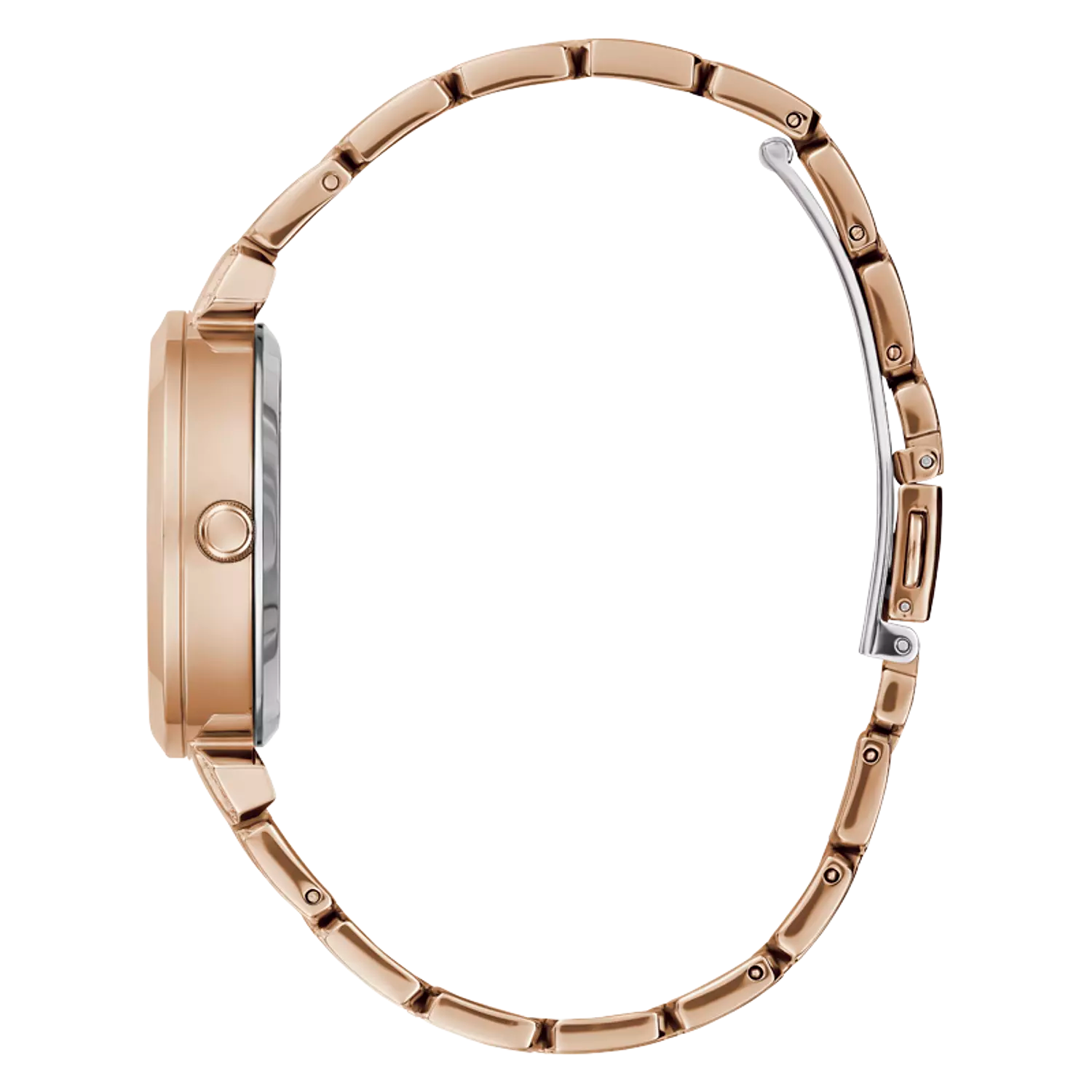 ساعة جيس للنساء فضية لامعة وسوار ستانلس ستيل