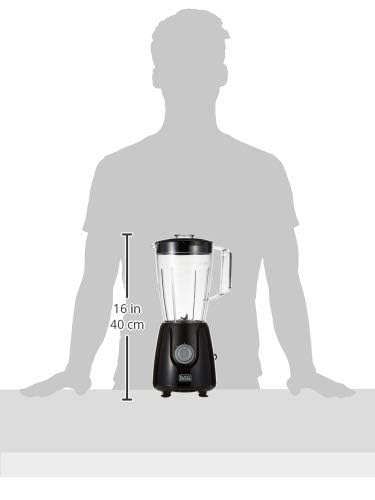 Black & Decker Blender with Grinder Mills, 400W Power, 1.5L with 300ml 2 Grinding Mills, Stainless Steel Blades and Two Pulse Control for Fine and Grinding of Coffee Herbs, , BX440-B5