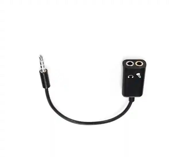 Keendex 1924 3.5 mm audio Spliter Male to Female Cable, 10 Centimeter - Black