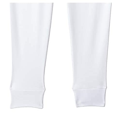 Cool plain elastic waist embroidered logo under pants for men - white- 82 x 85 in