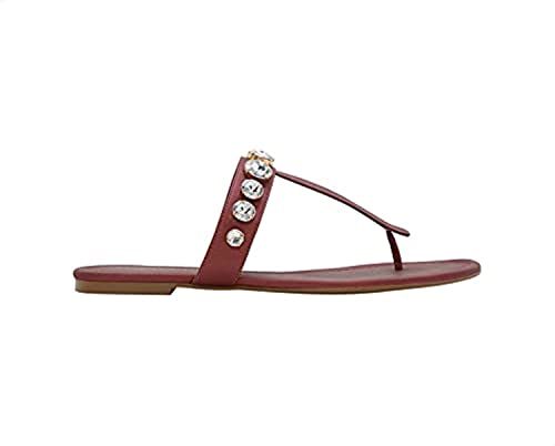 Charles & Keith Studded Faux Leather Flat Thong Slippers for Women