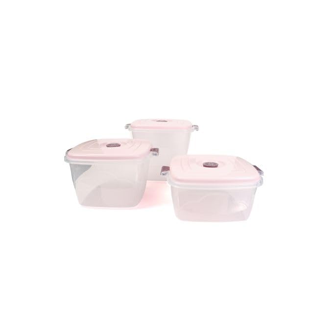 Plastic Square Food Storage Box Set – 3 Pieces