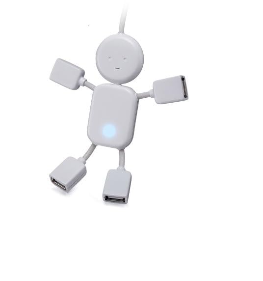 كيندكس KX 3009 ميني محور/محول USB 2.0 بأربعة منافذ عالي السرعة - أبيض
