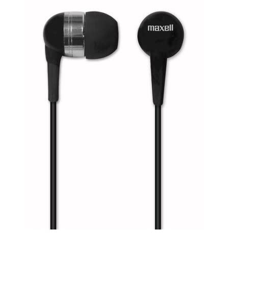 سماعات أذن ستيريو ماكسيل KX 2507 مع ميكروفون وقابس AUX، طول السلك 1.2 متر - أسود