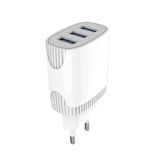 شاحن منزلي ASPOR A812 2.4 A IQ + كابل Type C 3 USB - أبيض - صندوق تالف