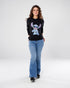 Disney WOMEN STITCH LS BLACK T-SHIRT
