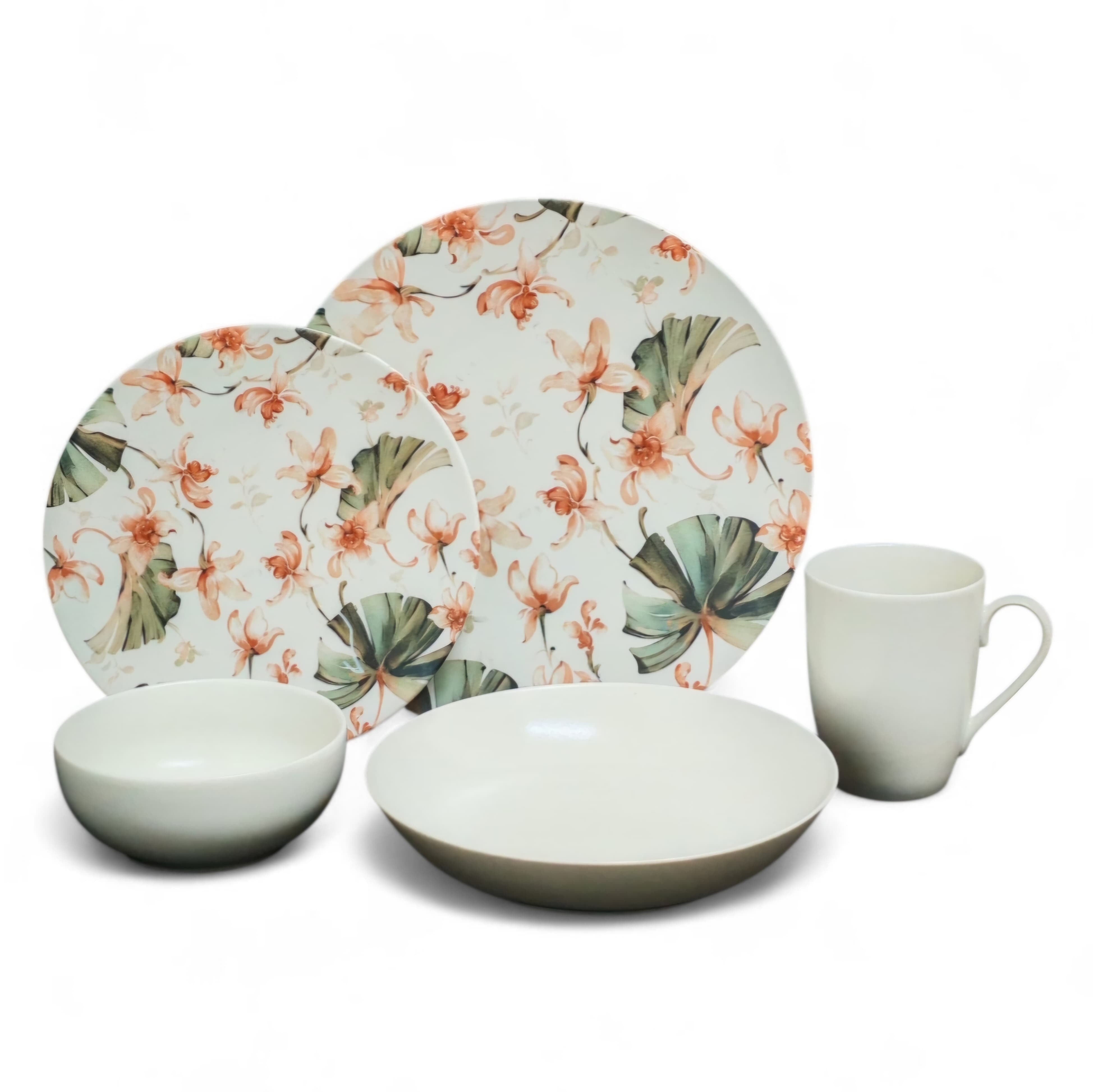 Delicia Porcelain Floral Grace Dinnerware Set – 30 PCS