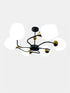 Modern 6-Arm Glass Ceiling Chandelier – Black & Gold - Safqqa Egypt
