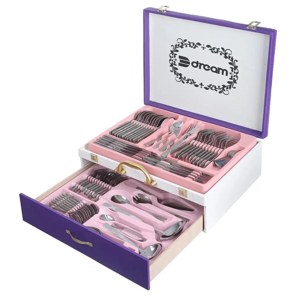 Arshia Stainless Steel Cutlery Set, 86 pieces - Silver