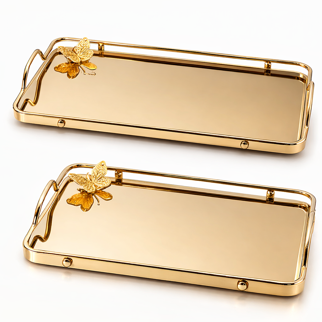 Stainless Steel Serving Trays Set Durable & Elegant Design-Have Scratches