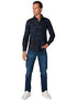 Lee Cooper Camouflage Pattern Front Pockets Cotton Shirts for Mens - Navy & Black