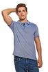 DALYDRESS Men's Casual Short Sleeve Cotton Polo Shirt with Striped Collar - Regular Fit - Model 220-470-302-13