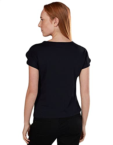 Splash Basic Solid Round-Neck Split Short Sleeves T-shirt For Women - Safqqa Egypt