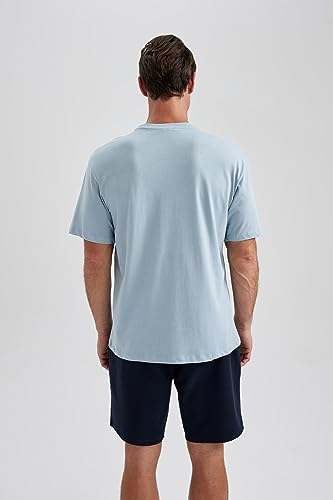 DeFacto Men's Regular Fit Crew Neck Printed T-Shirt from DeFacto Basics