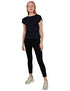 Splash Basic Solid Round-Neck Split Short Sleeves T-shirt For Women - Safqqa Egypt