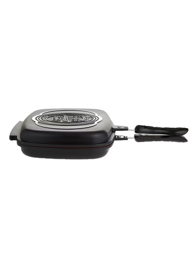 Aluminum Double Grill Pan Black 36cm