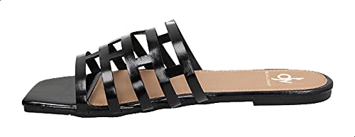 Dejavu Strap Square Toe Slides For Women Lightweight and easy to wear: Perfect for daily activities or casual outings. the box is cut off