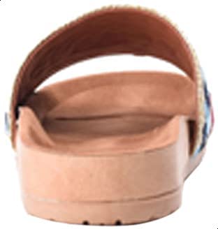 Deeda Faux-Leather Embroidery Detail Slide Slippers for Women - - Safqqa Egypt