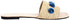 Deeda Faux-Leather Stitched Flower Detail Slide Slippers for Women - Safqqa Egypt