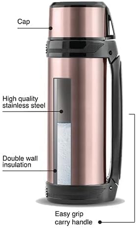 La Vita Stainless Steel Thermos 1.5L – Mitac Rose with Handle & Deluxe Belt