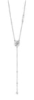Guess Stainless Steel Zircon Embellished Engraved Logo Y Necklace - Silver