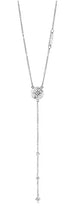 Guess Stainless Steel Zircon Embellished Engraved Logo Y Necklace - Silver