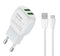LDNIO A2218 Fast Wall Charger With Dual USB Ports USB To Type-C Cable And Practical Design Fits Multi Devices 2.4A - White