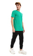 Ravin Men's Ribbed Crew Neck Solid Basic Cotton T-Shirt